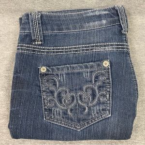 Freestyle Revolution‎ Junior Girls Embroidered Straight Leg Dark Jeans Size 9